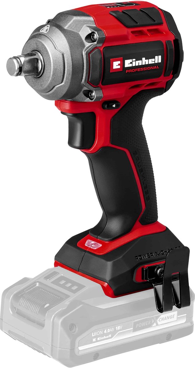 Einhell Profi-Akku-Schlagschrauber TP-CW 18 350-C LI BL-Solo (Rot Schwarz, Power X-Change, Akku und Ladegerät nicht im Lieferumfang enthalten)
