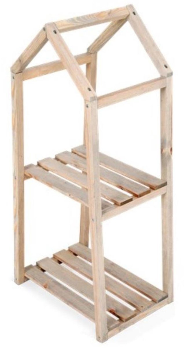 No brand Pflanzenregal mit 2 Ebenen 76 cm natur | 2 Stk