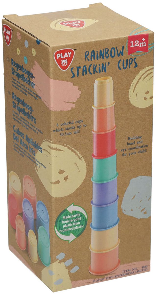 Playgo Stapelblöcke Regenbogen – 8 Stück.