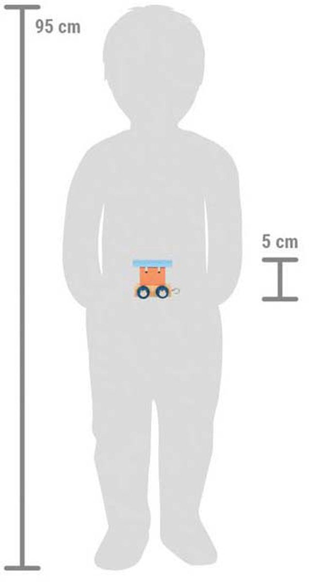 Kleiner Fuß - Holzbuchstabenzug Polar - Wagen lachsrosa blau