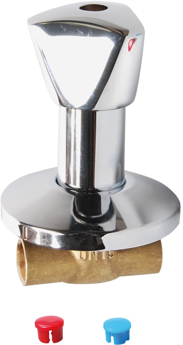 Kirchhoff Einbau-Absperrventil - Chrom - 22 mm - mit Rosette