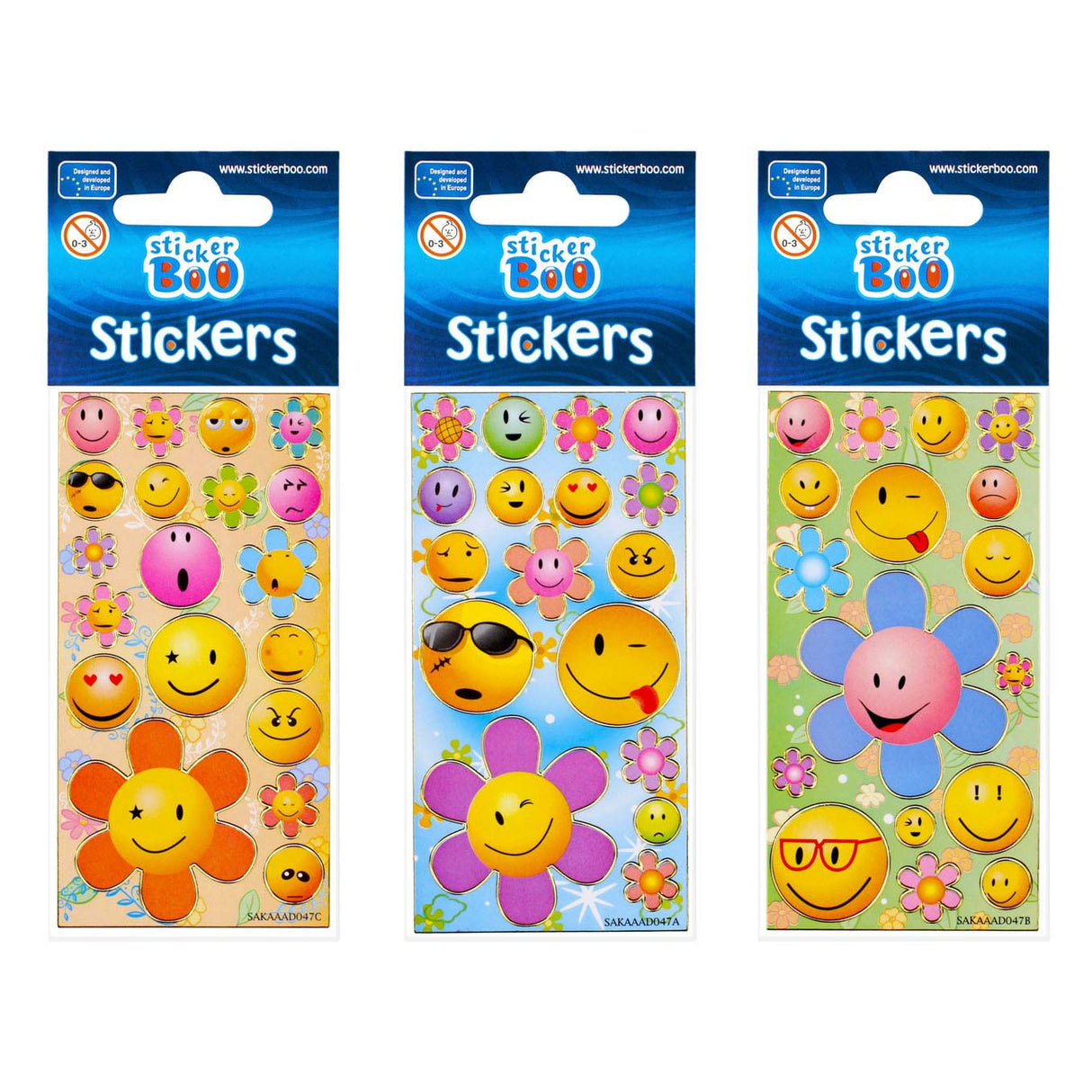 Aufkleberblatt mit Smiley-Gesicht