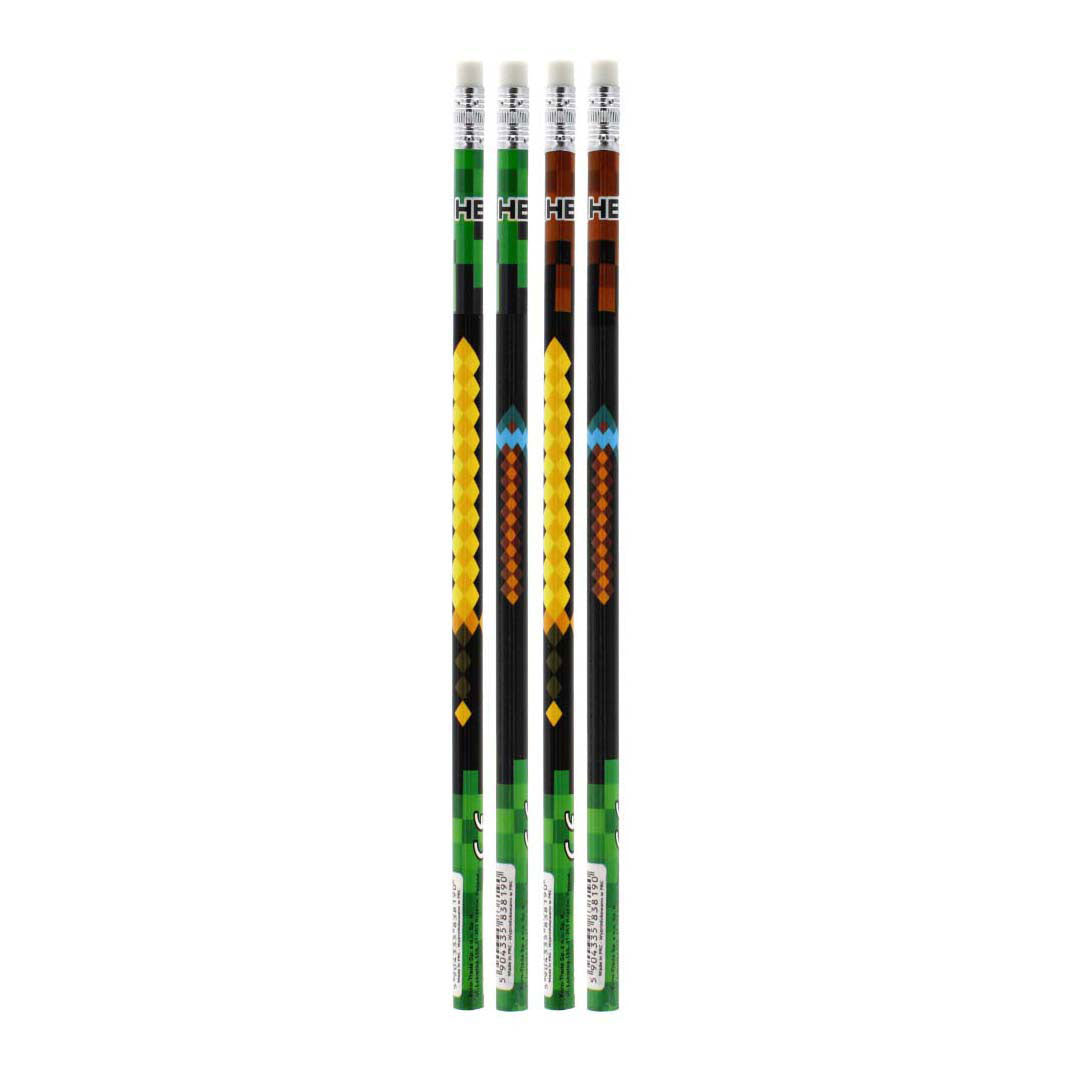 HB-Bleistift mit Radiergummi, 4-tlg.