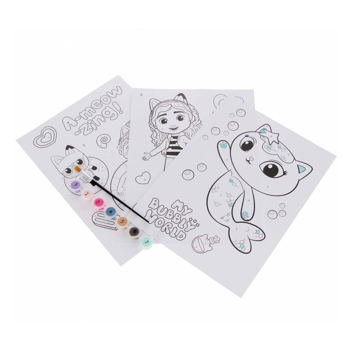 Gabbys Puppenhaus – Malen nach Zahlen – inkl. 7 Farben Farbe und Pinsel