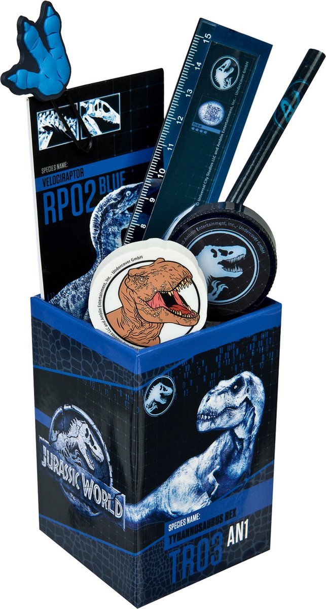 Undercover Jurassic World Schreibtischset, 7-teilig.