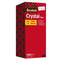 Plakband scotch crystal transparant 8 stuks