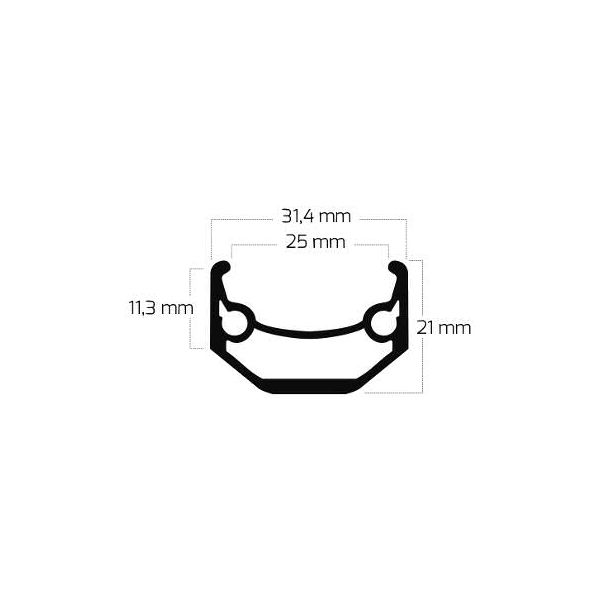 Ryde Felge Andra 40 27,5 650b 584 x 25c Aluminium 36 Löcher 14g – schwarzer Boden