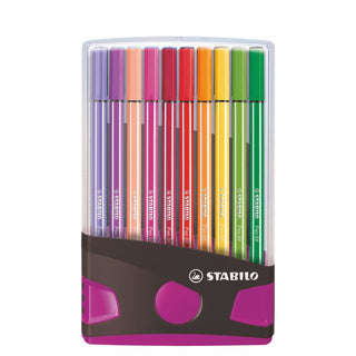 Stabilo Filzstift 68 Colorparade Anthrazit Pink, Box à 20 Stück