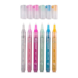 Bruynzeel Glitzer-Filzstifte Pastell 6 Stück | 3 Stück