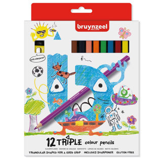 Bruynzeel Dreifach-Buntstifte für Kinder, Set 12