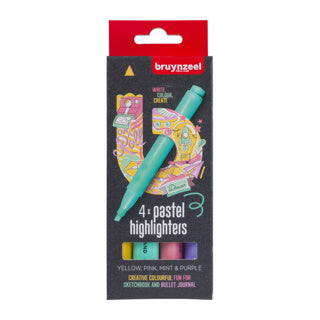 Bruynzeel Textmarker-Set Pastell 4 Farben