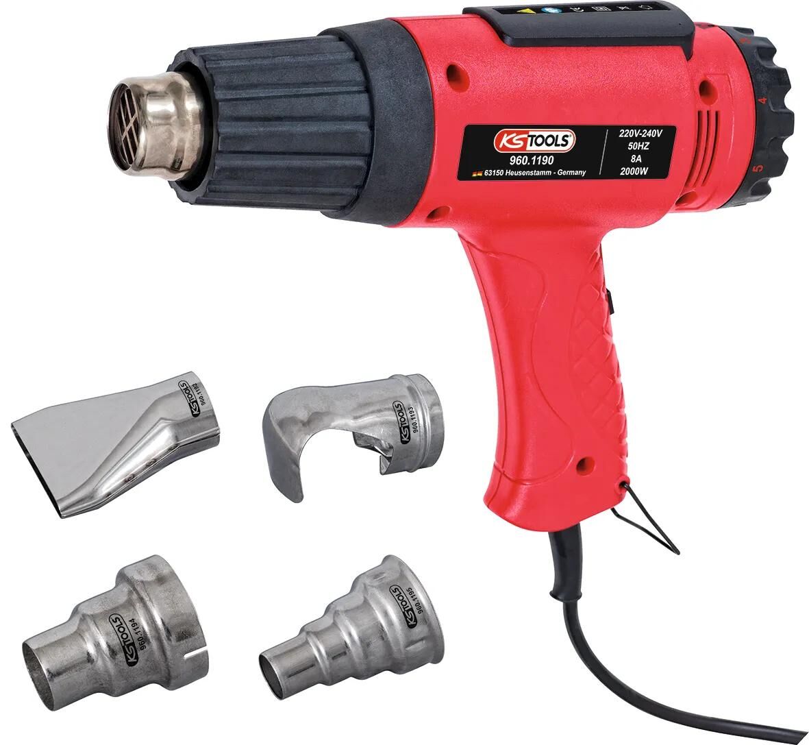 KS Tools KS-Tools Heißluftpistolen-Set Heißluftgebläse-Set KS-Tool, inkl. 4 Aufsätze