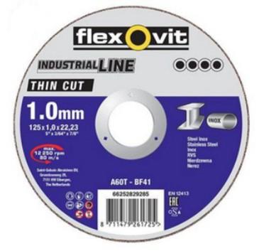 Flexovit dss industrial 125x1,0x22,23 a60t t41 pc edelstahl | 25 Stück