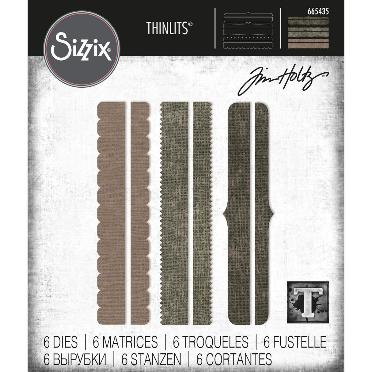 Sizzix • tim holtz thinlits die set decorative trims 6pcs