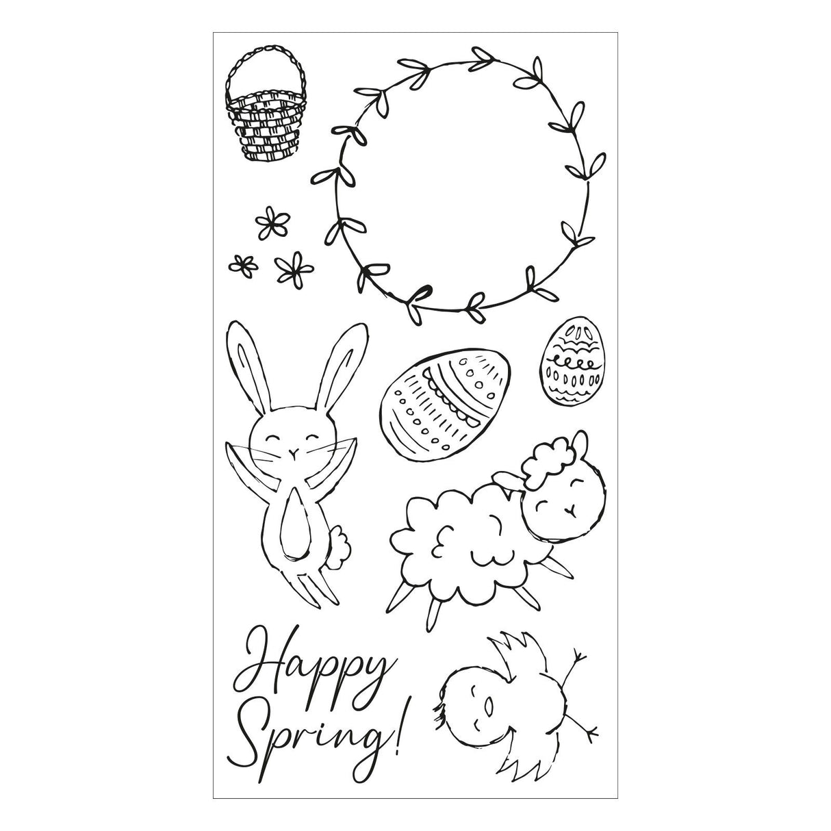 Sizzix • clear stamps set spring essentials 9stuks
