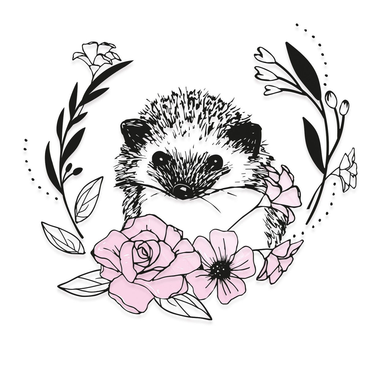 Sizzix • layered clear stamps set floral hedgehog by olivia rose