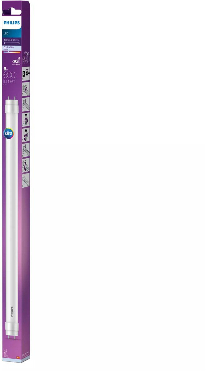 Philips led tl buis t8 - 6 w - g13 - koelwit licht - 438 mm