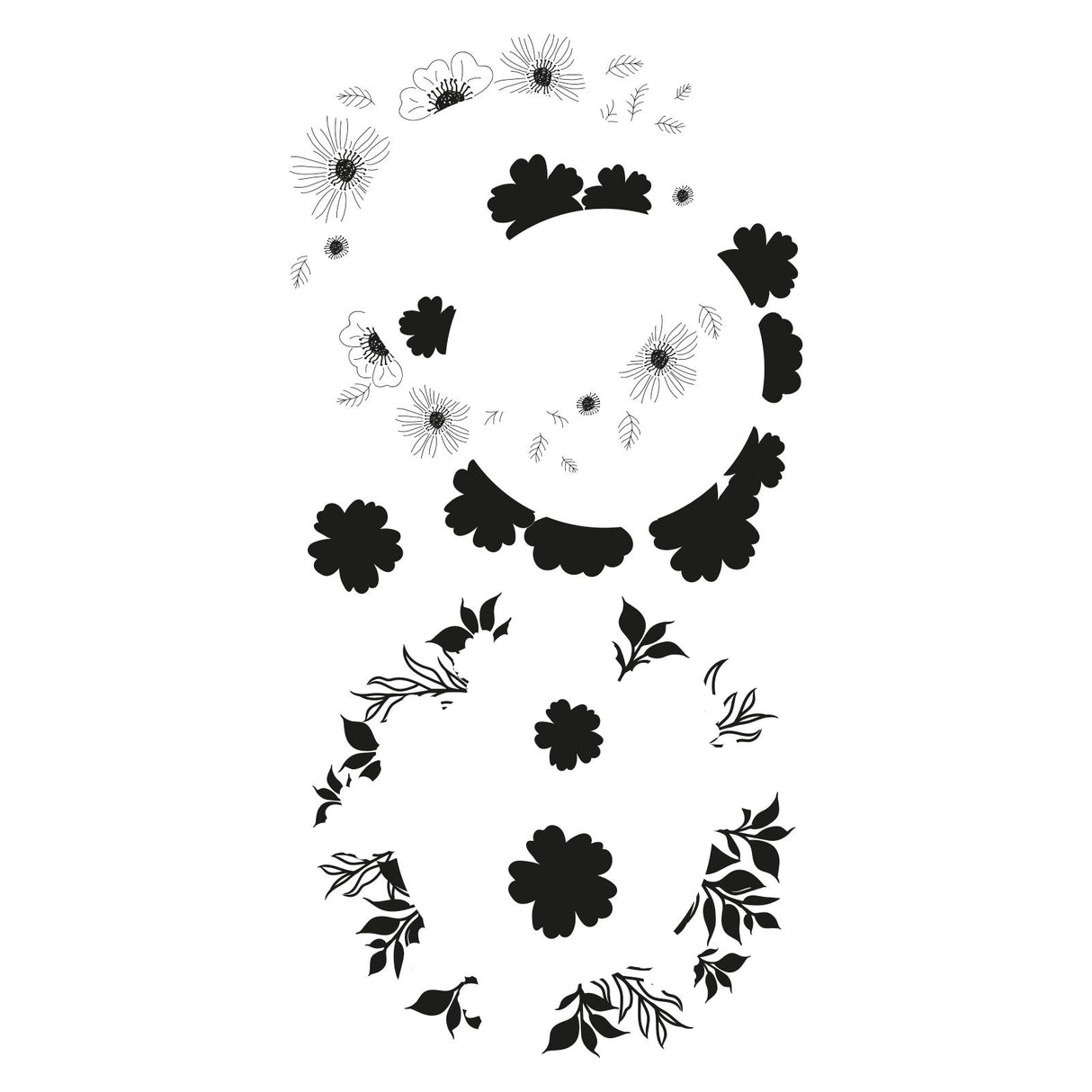 Sizzix • layered clear stamps botanic wreath 6pcs