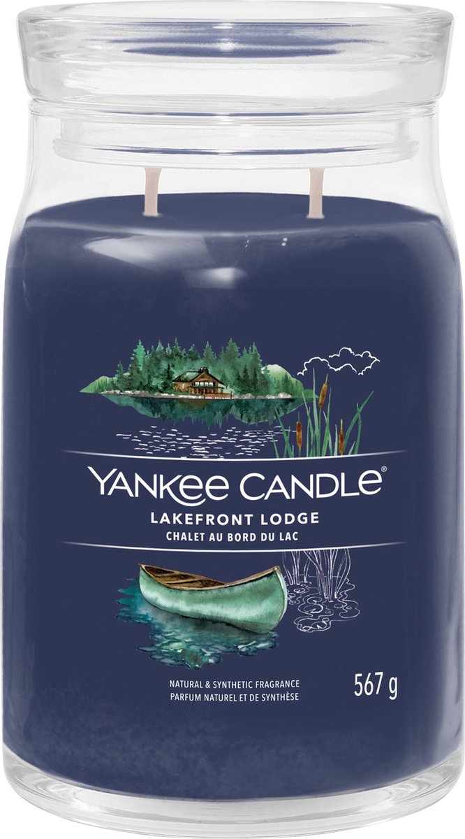 Yankee Candle – Duftkerze im großen Glas „Lakefront Lodge“ – 90 Brennstunden – zwei Dochte