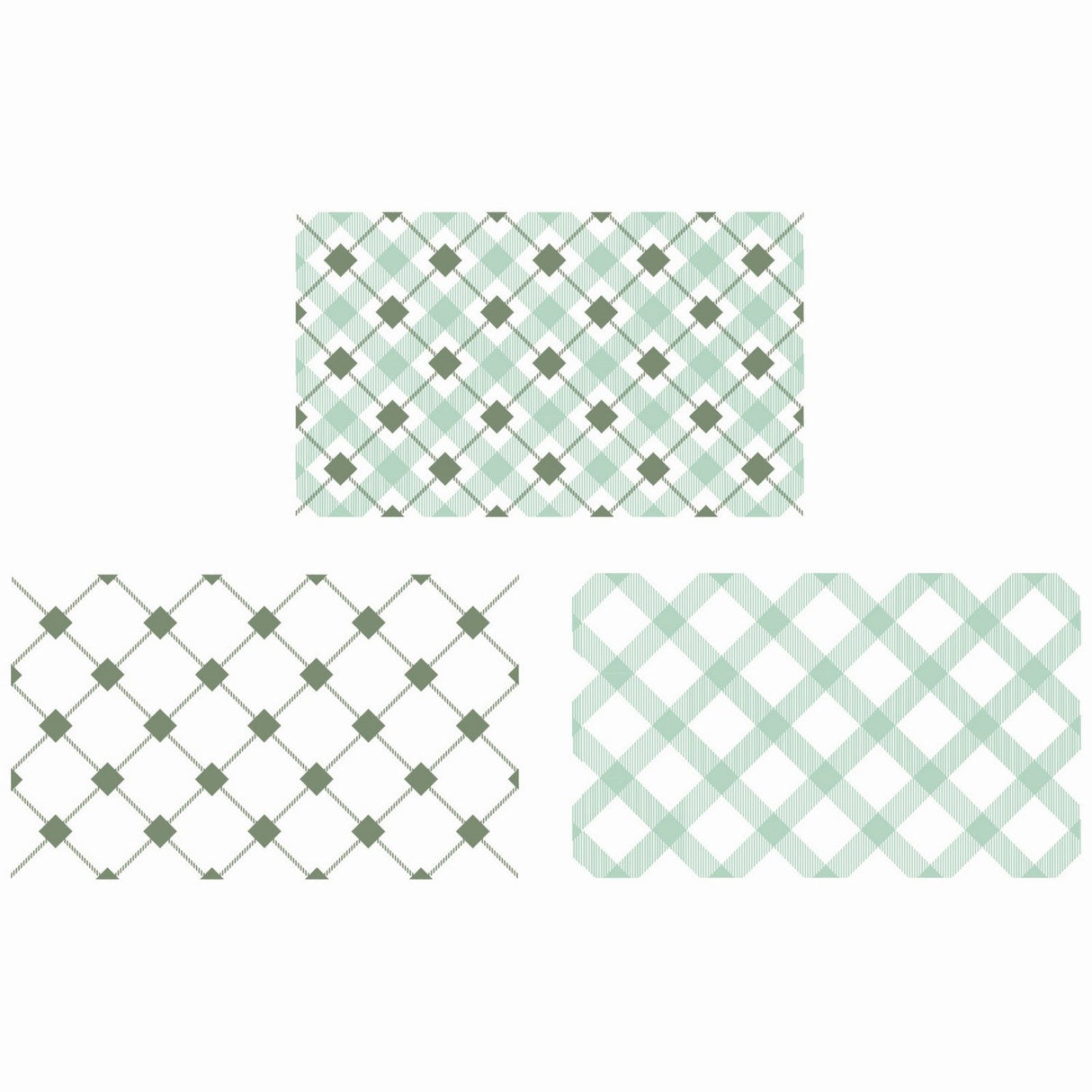 Sizzix • clear stamp set tartan by 49 and market 2pcs