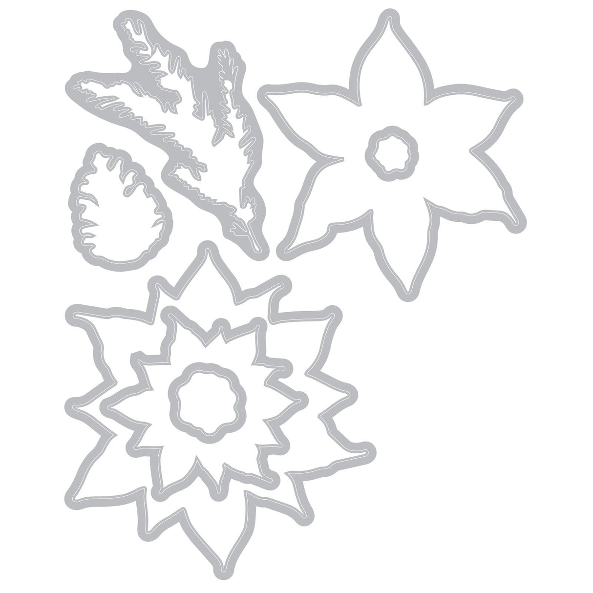 Sizzix • clear stamp set with framelits poinsettia trio by 49 and market 26pcs