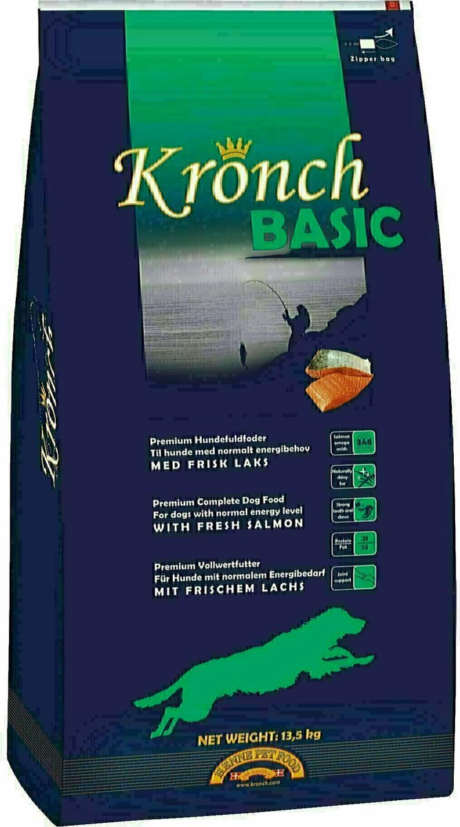 Kronch Hundefutter – Lachs 13,5 kg – komplett mit Glucosamin, Omega-3 und -6, ohne künstliche Zusatzstoffe