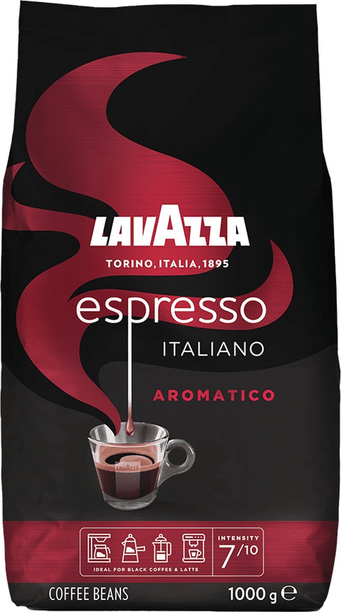 Lavazza Espresso Italiano Aromatico Kaffeebohnen – Kaffeemischung aus Robusta- und Arabica-Bohnen – Intensität 8 10 – 1 kg