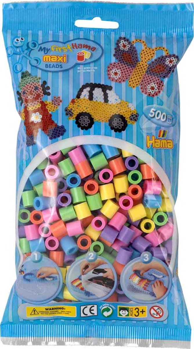 Hama Iron Perlen Maxi in Bak - Pastelmix (050), 600st.