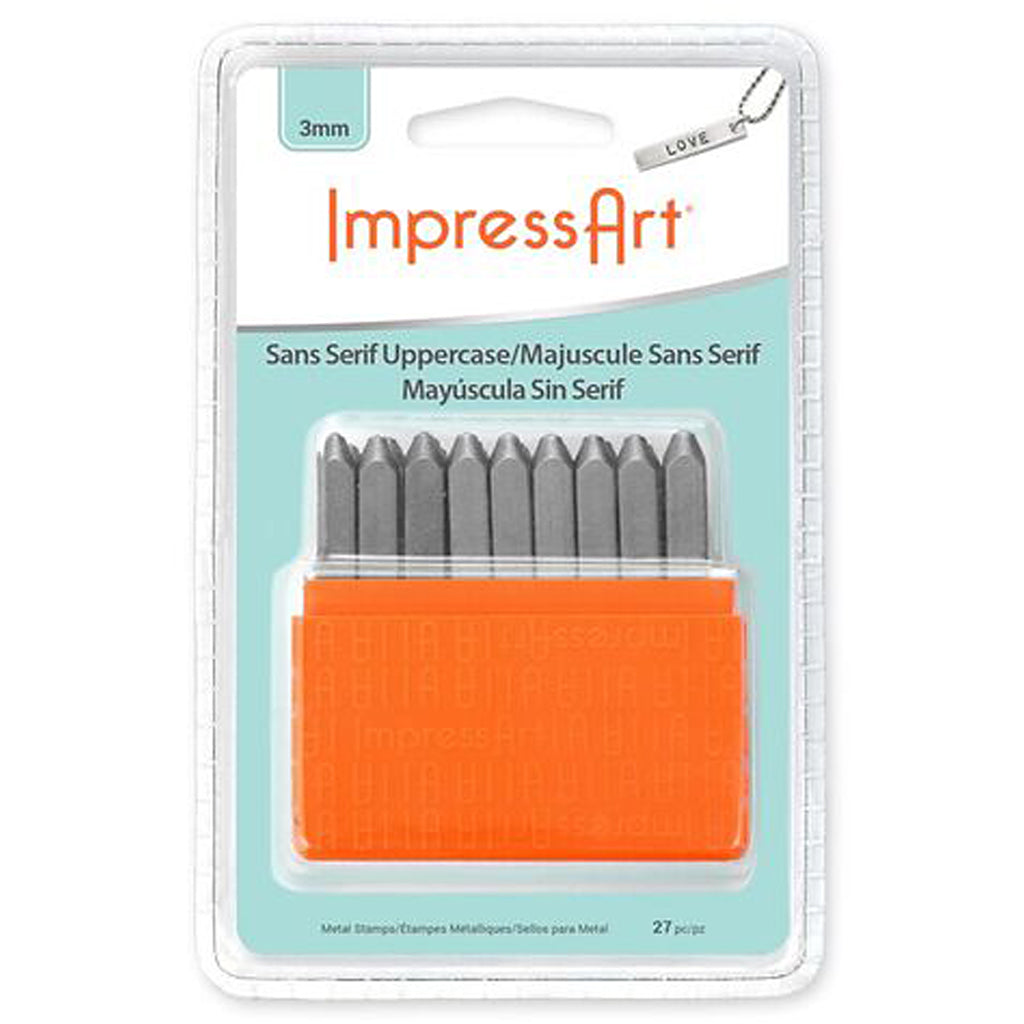 Impressart Prägestempel, Schriftart: Sans Serif, Größe 3 mm, 27 Stück 1 Set