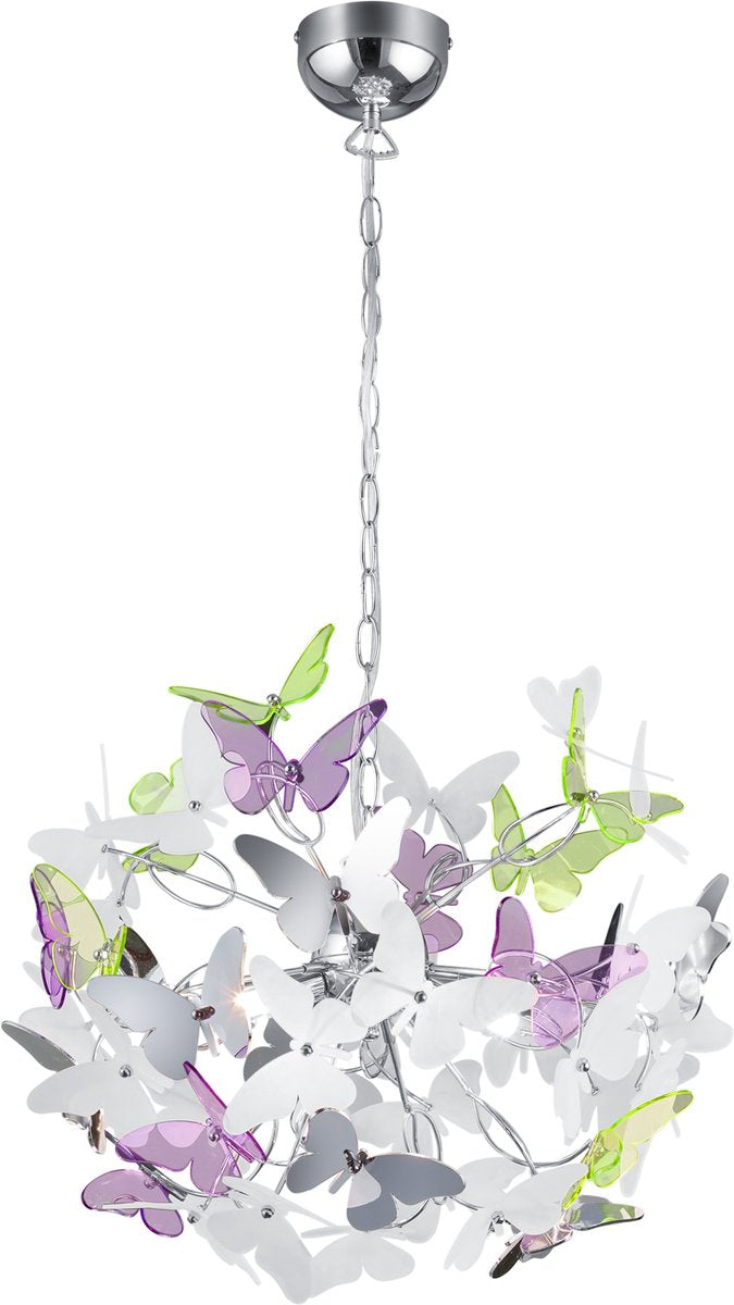 Rl live your light reality butterfly - hanglamp - chroom - excl. 4x g9 28w