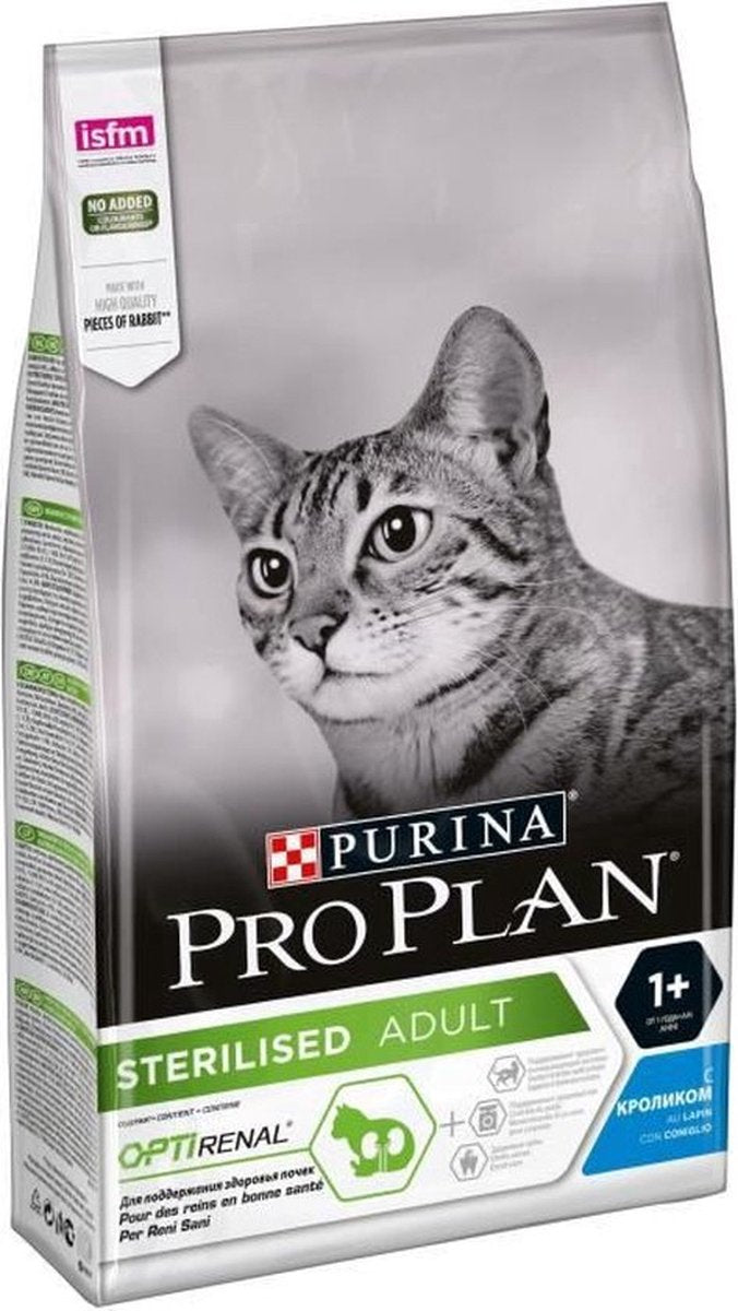 Pro Plan Purina – Trockenfutter für Katzen – sterilisiert – Nierengesundheit – leckeres Kaninchen