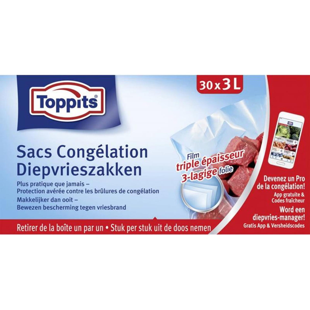 Toppits Gefrierbeutel 3 Liter 30 Stück