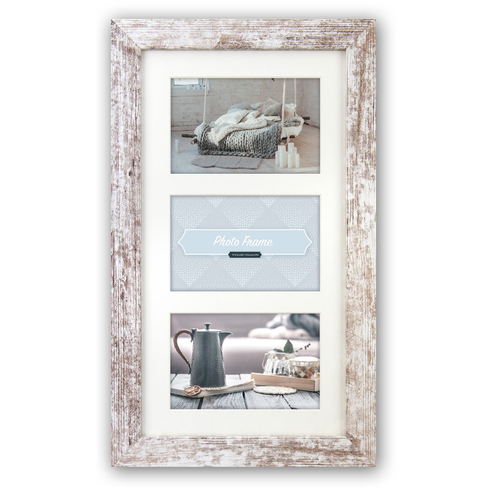 ZEP -Fotorahmen V23106 Nelson 6 3q White Wash für 3 Fotos