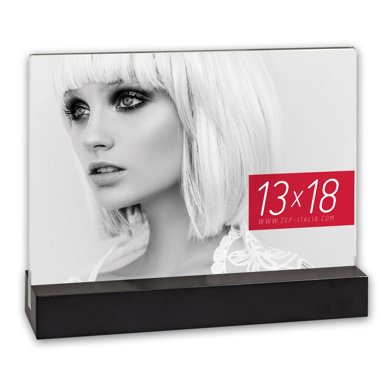 Zep – Acryl-Fotorahmen „Dresda“ für Fotos 10 x 15 mit Holzständer schwarz – aq746b
