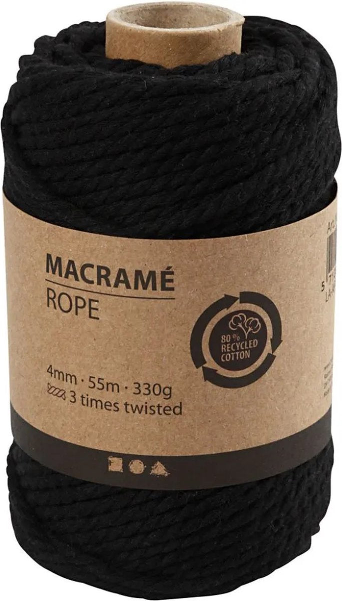 Creativ Company Makrameeschnur 4 mm 55 m schwarz
