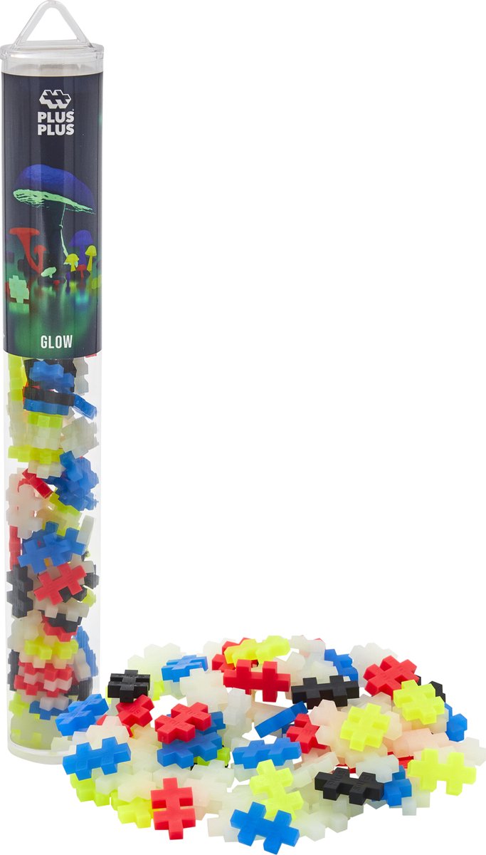 Plus-Plus im Dunkeln leuchtendes Röhren-100-teiliges Bauset – 4282 – Konstruktionsspielzeug – Konstruktionsspielzeug – Set mit Bausteinen – ab 5 Jahren