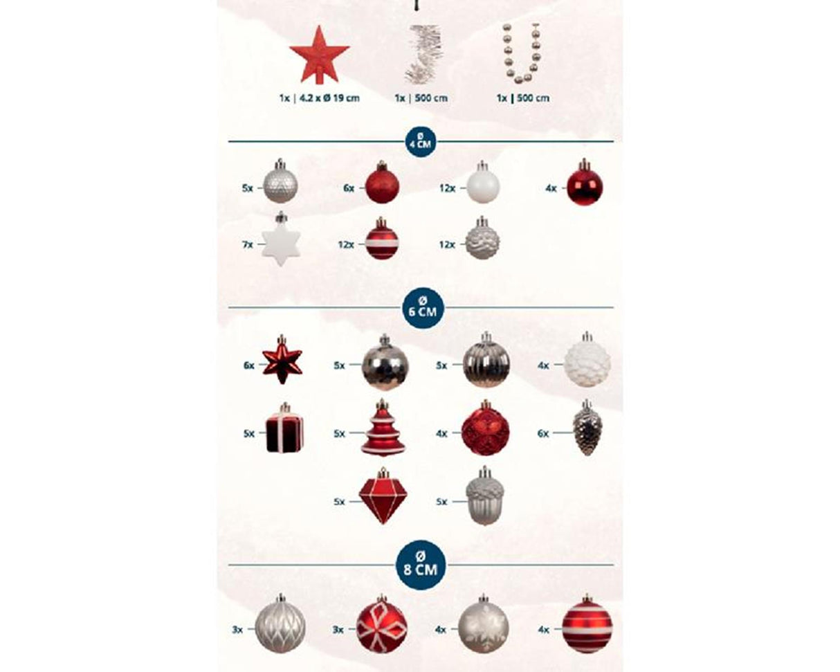 Everlands everland imperial pine inclusief decoratie en verlichting 210cm 380 led lampen warm wit