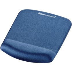 Mauspad mit Handgelenkstütze Fellowes Plush Touch blau 200 g