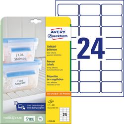 Avery Zweckform Avery Gefrierschrank-Etiketten, 63,5 x 33,9 mm (B x H), weiß, Box mit 600 Etiketten