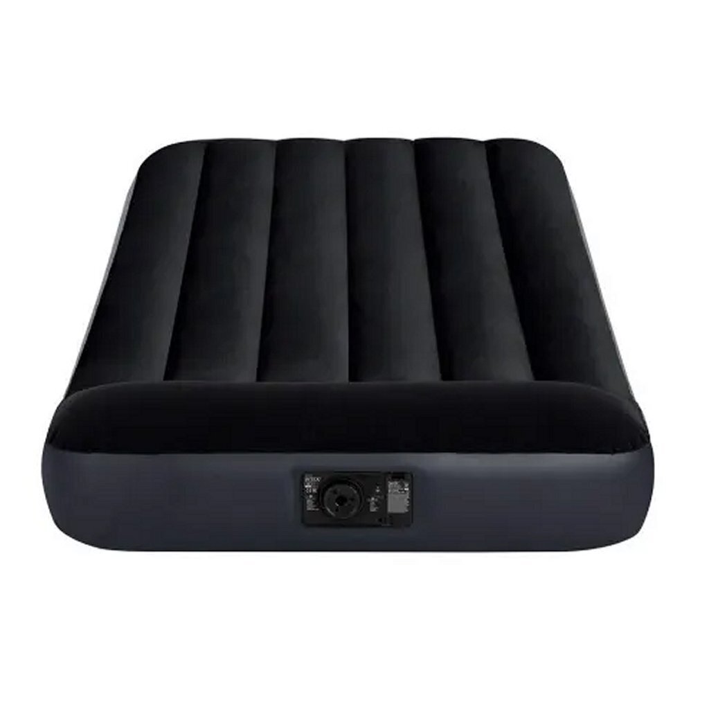 Intex 64146 Kissenauflage Classic Twin Luftmatratze + Pumpe 99x191x25 cm schwarz