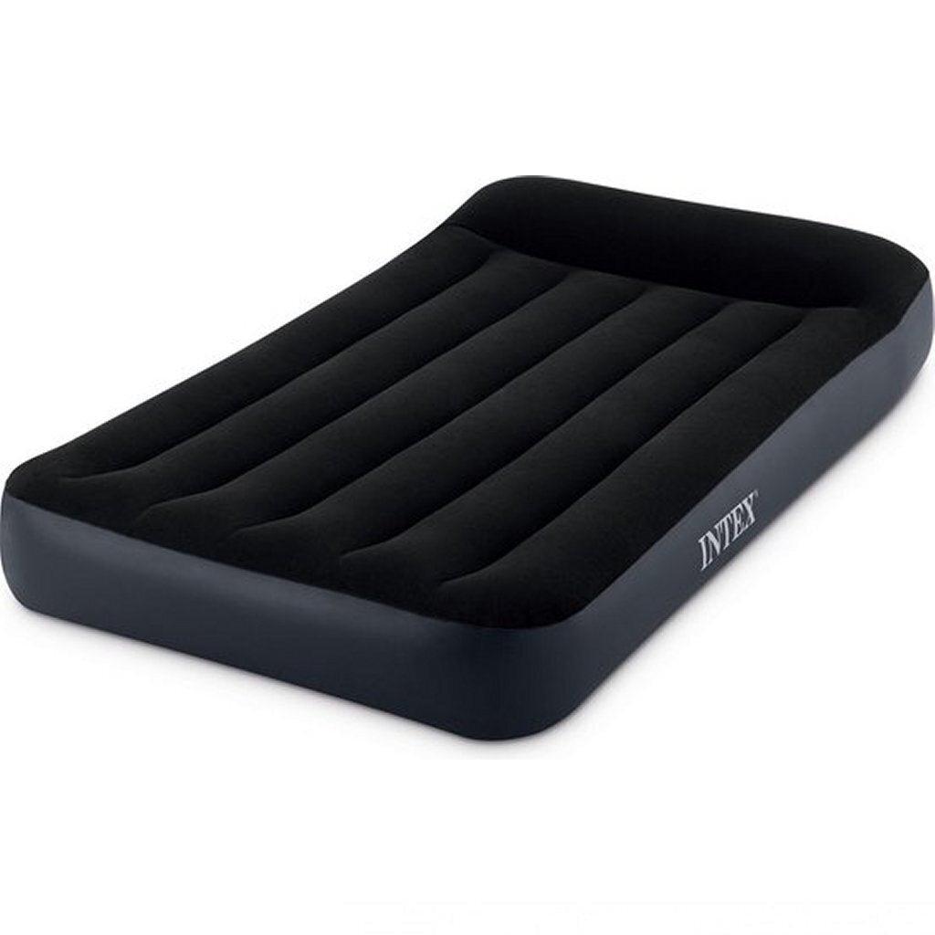 Intex 64146 Kissenauflage Classic Twin Luftmatratze + Pumpe 99x191x25 cm schwarz
