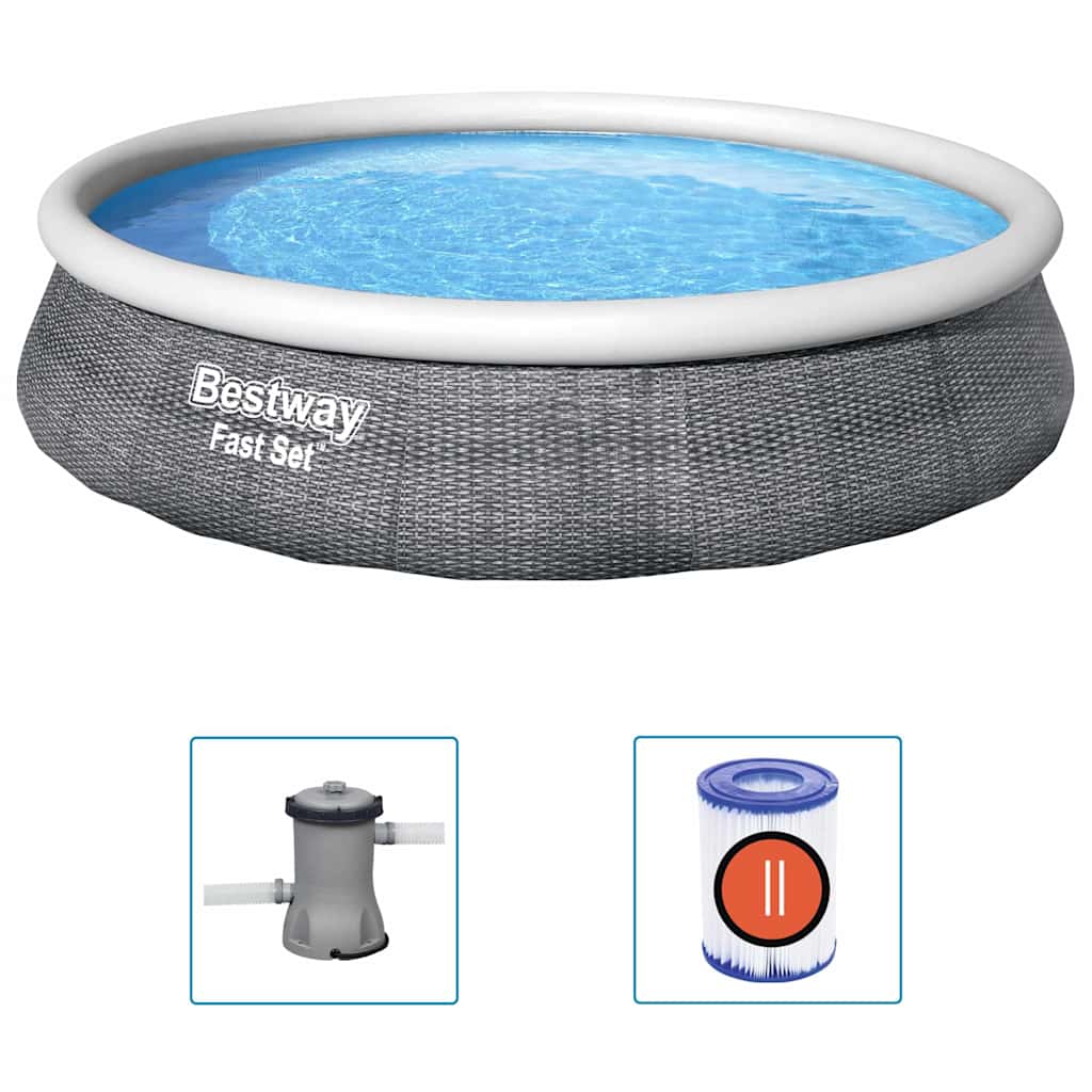 BESTWAY -Schwimmbad schnelles Set um Rattan, 396 cm