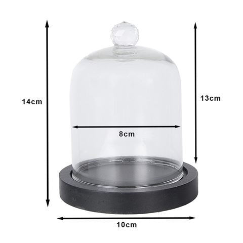 Clayre Eef Glasglocke 6gl4038 schwarz 10x14 cm