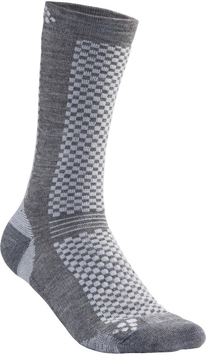 Craft 2er-Pack warme Socken Mid – Thermosocken aus Merinowolle – 48 – Grau
