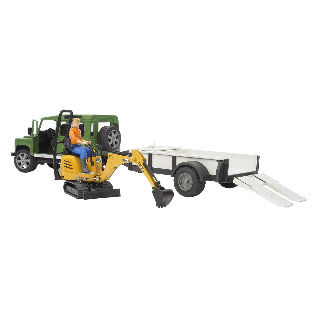 Bruder Land Rover + Anhänger mit Bagger