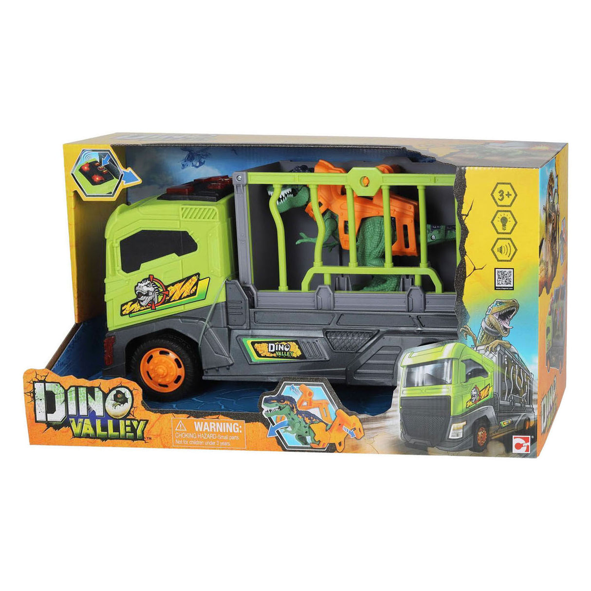 Abi dino valley transporttruck met kooi - 37cm