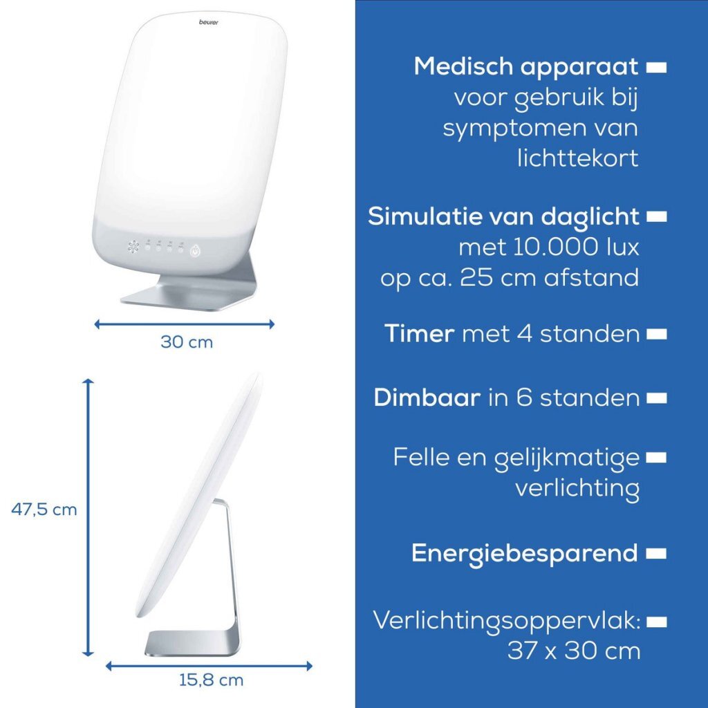 Beurer Beurer TL95 Lichttherapielampe 10000 Lux 30x37 cm Silberweiß