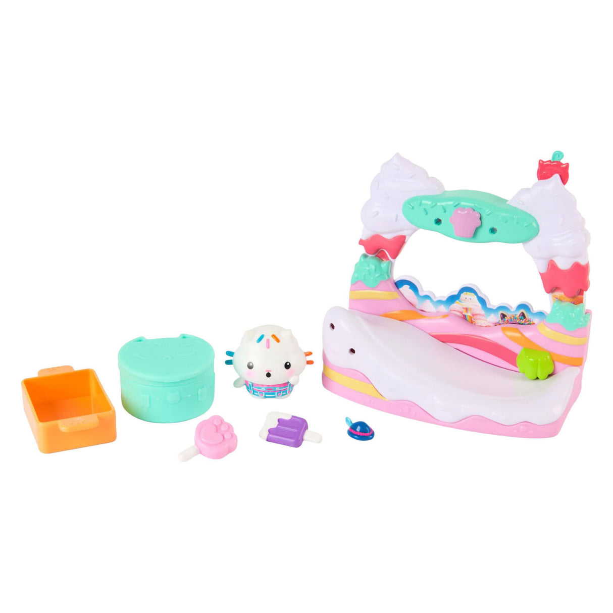 Gabbys Puppenhaus, Gabbys Puppenhaus, der Film – süßer Balkon der Kuchenkatze mit Spielfigurenzubehör