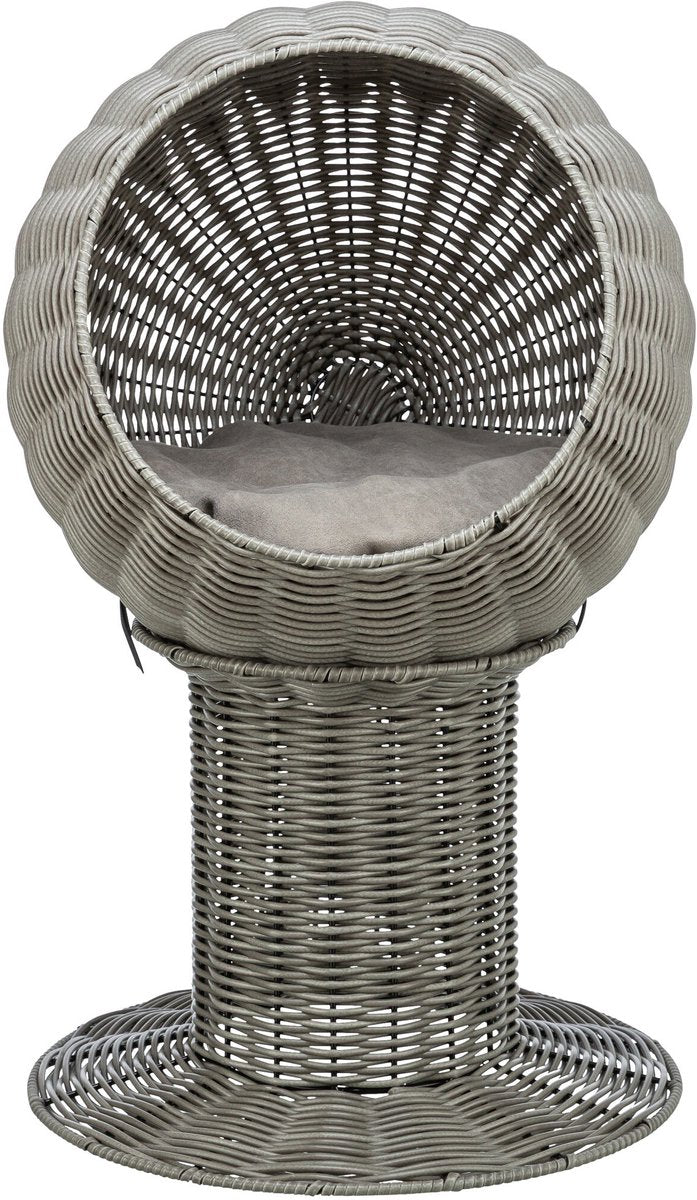 Trixie kattenmand amalia rond polyrattan grijs