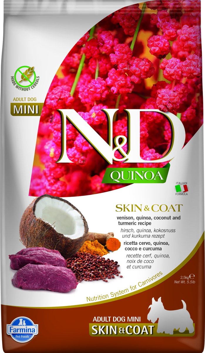 N d Quinoa Hundefutter Haut Fell kleines breites Reh 2,5 kg